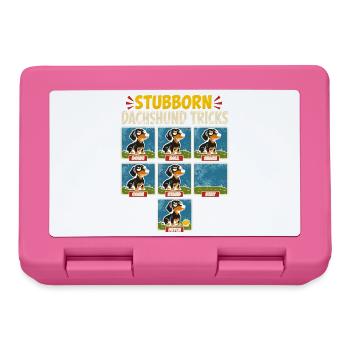Stubborn Dachshund Tricks - Lunchbox - pink - Front