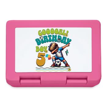 5 . Birthday Football - Lunchbox - pink - Front
