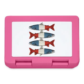 Poisson vintage de la truite du drapeau français - Boîte à goûter - rose - Devant