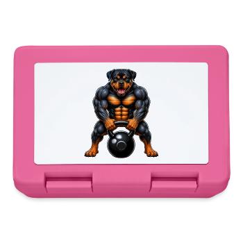 Rottweiler Fitness Bodybuilder Workout Motiv - Brotdose - Pink - Vorne