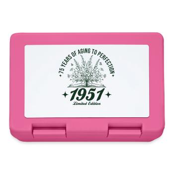 75th Birthday Wildflowers Vintage 1951 Retro - Lunchbox - pink - Front