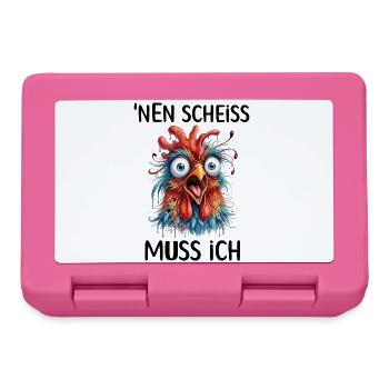 Ein Scheiss muss ich ein lustiger und frecher Huhn - Brotdose - Pink - Vorne