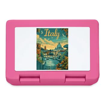 Italy Panorama on the Tiber - Lunchbox - pink - Front