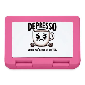 Depresso Mug Meme: Out of Coffee - Lunchbox - pink - Front