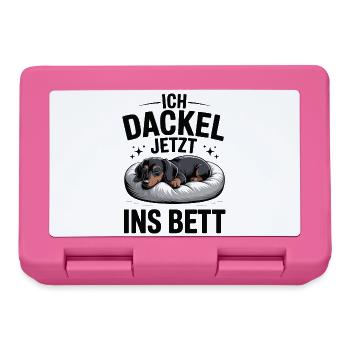 Offizielles Schlafshirt Schlafanzug Dackel Hund - Brotdose - Pink - Vorne