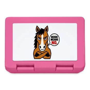 Stallion Protest: Neigh Means No - Lunchbox - pink - Front