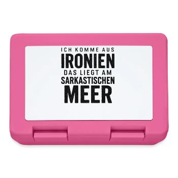 Ich Komme Aus Ironien Humor Lustiger Spruch Witzig - Brotdose - Pink - Vorne