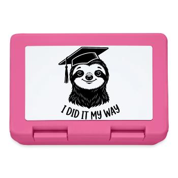 Remise des diplômes Je l’ai fait à ma façon Paresseux - Boîte à goûter - rose - Devant