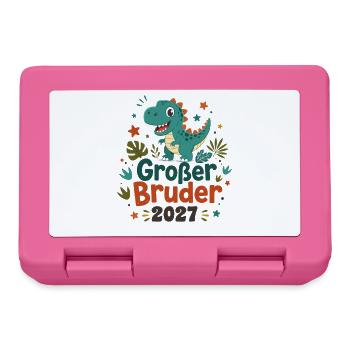 Großer Bruder 2027 Dino Geschwister Dino Bruder - Brotdose - Pink - Vorne