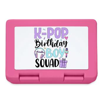 K Pop Birthday Boy Squad - Lunchbox - pink - Front