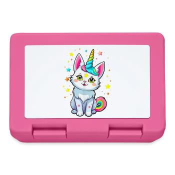 Chat Licorne ArcEnCiel Etoiles - Boîte à goûter - rose - Devant