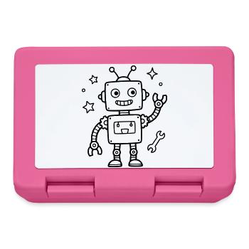 Robot Toy Children's Birthday Nerd Baby - Lunchbox - pink - Front