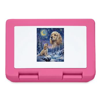 Howling to the Moon Meme Animal Dog Cocker Spaniel - Lunchbox - pink - Front