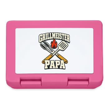 Grillmeister Papa Vatertag BBQ Grill Geschenk - Lunchbox - pink - Front