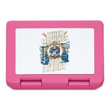 Industrial Electrician When Machines Stop Repair - Lunchbox - pink - Front