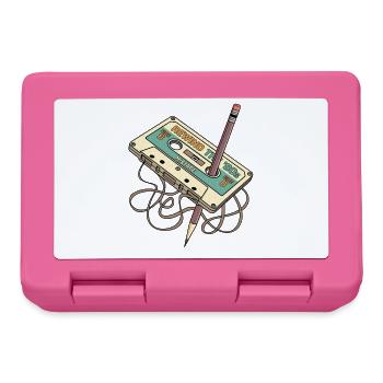 Cassette musicale rétro des années 80 avec crayon - Boîte à goûter - rose - Devant