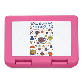 Petit-déjeuner, café, matin, lent club de café quotidien - Boîte à goûter - rose - Devant