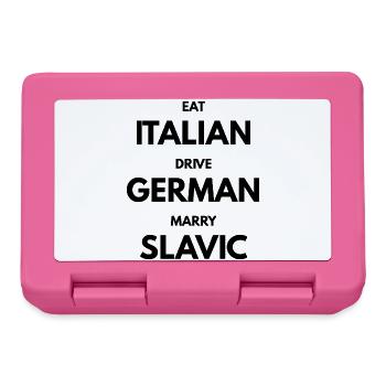 EAT_ITALIAN_DRIVE_GERMAN_MARRY_SLAVIC - Brotdose - Pink - Vorne