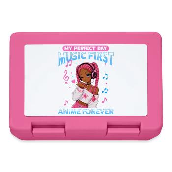 Anime and Music Chibi Black Girl - Lunchbox - pink - Front