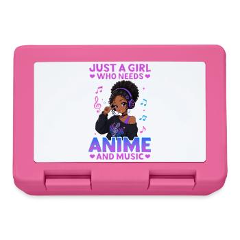 Anime and Music Chibi Black Girl - Lunchbox - pink - Front