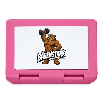 Bärenstark Fitness Bär Hantel Motiv - Brotdose - Pink - Vorne