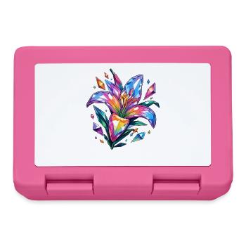 Fleur de cristal dans un jeu de couleurs - Boîte à goûter - rose - Devant