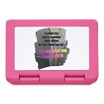 Lautes Handy im Zug Techno Meme - Brotdose - Pink - Vorne