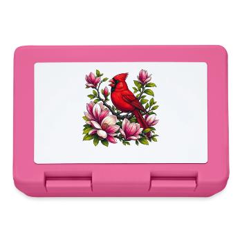 Cardinal sur magnolias - Boîte à goûter - rose - Devant