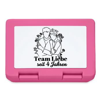 Team Liebe seit 4 Jahren Jahrestag Geschenk Paar - Brotdose - Pink - Vorne