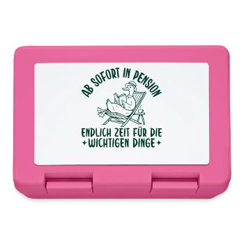 Pensionärin Gans mit Buch im Liegestuhl Retro - Brotdose - Pink - Vorne