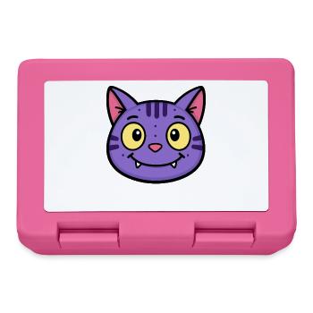 Purple Cat Cartoon Face Tee - Lunchbox - pink - Front