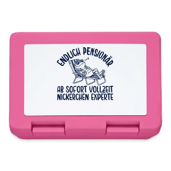 Pensionär Vollzeit Nickerchen Experte Retro - Brotdose - Pink - Vorne