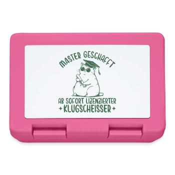 Master Abschluss Katze Lizenzierter Klugscheißer - Brotdose - Pink - Vorne