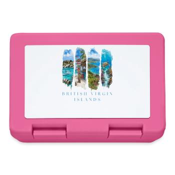 BVI Urlaub Travel – Karibik Strand & Insel Motiv - Brotdose - Pink - Vorne