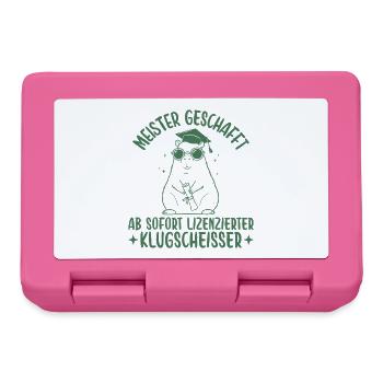 Meister geschafft Lizenzierter Klugscheißer - Brotdose - Pink - Vorne