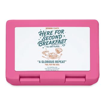 Breakfast Here For Second Breakfast Brunch Coffee - Lunchbox - pink - Front
