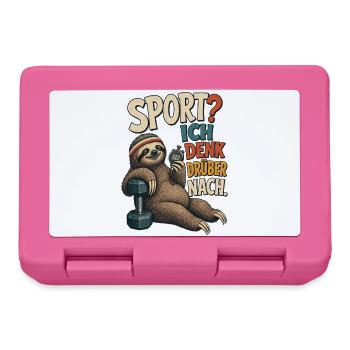 Faultier Sport Denk Drüber Nach Shirt - Brotdose - Pink - Vorne