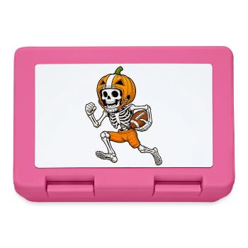 Halloween, America Football, Skeleton - Lunchbox - pink - Front