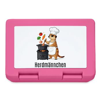 Herdmännchen Koch Gastronomie Beikoch Lustig  - Brotdose - Pink - Vorne