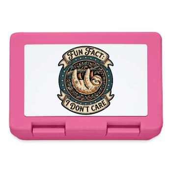 Funny sarcastic fun fact I don't care - Lunchbox - pink - Front