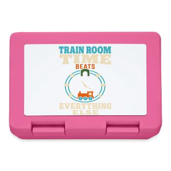 Train Room Model Railway Model Railway Dad Gift - Lunchbox - pink - Front