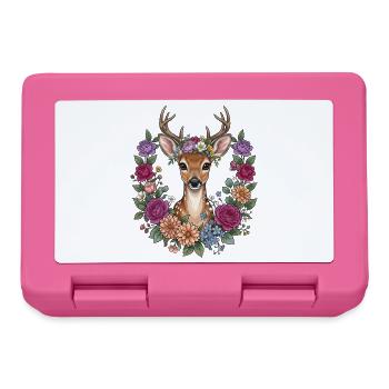 Deer Flowers Folk Festival Traditional Costumes Replacement Gift - Lunchbox - pink - Front