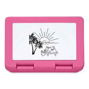 Lustige Katze am strand - Brotdose - Pink - Vorne