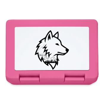 Wolfsprofil Linienkunst - Brotdose - Pink - Vorne