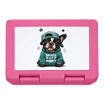 Petit mais puissant bouledogue français - Boîte à goûter - rose - Devant