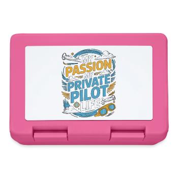 Pilote privé Ma passion Mon passionné d’aviation - Boîte à goûter - rose - Devant