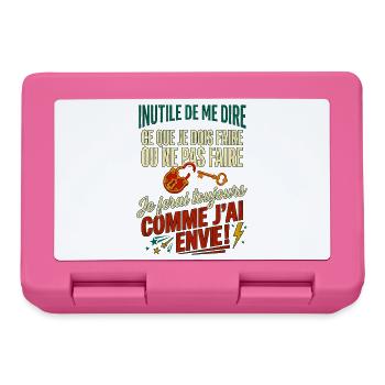 Je ferai comme j'ai envie citation drôle vintage - Boîte à goûter - rose - Devant