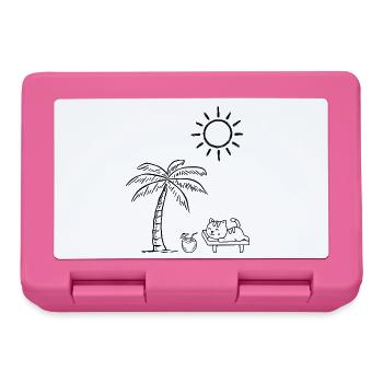 Funny design with cat on the beach - Lunchbox - pink - Front