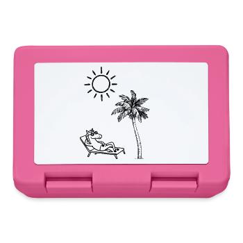 Cheval drôle sur la plage - Boîte à goûter - rose - Devant