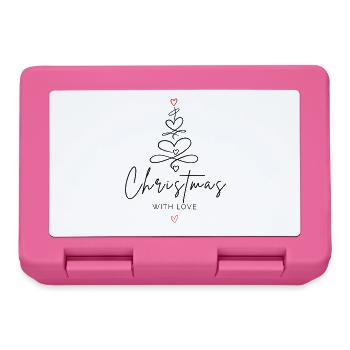Noël avec amour | Sapin de Noël au cœur - Boîte à goûter - rose - Devant